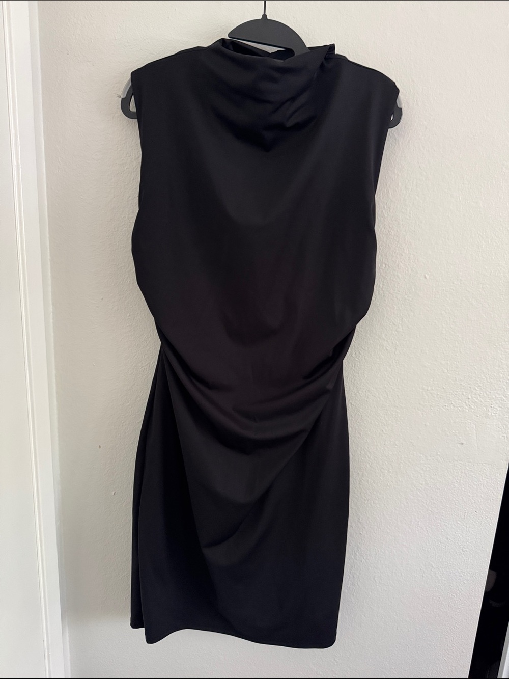 Nine West Black Sleeveless Draped Mini Dress